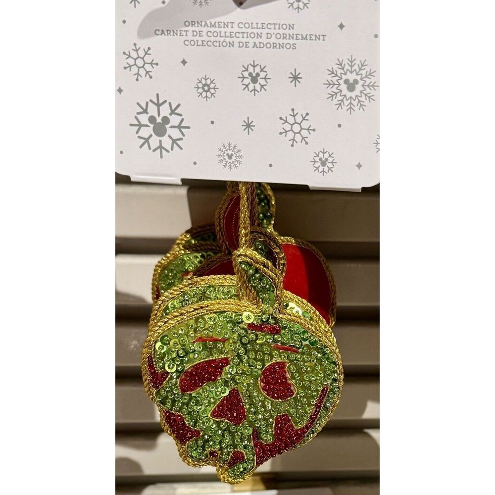 2025 Disney Parks Poison Apple Ornament Snow White‎ & Seven Dwarfs Beaded Fabric